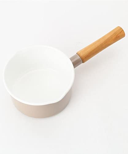 Noda Horo Enamel Saucepan 14cm Beige Gas/IH Compatible Made in Japan
