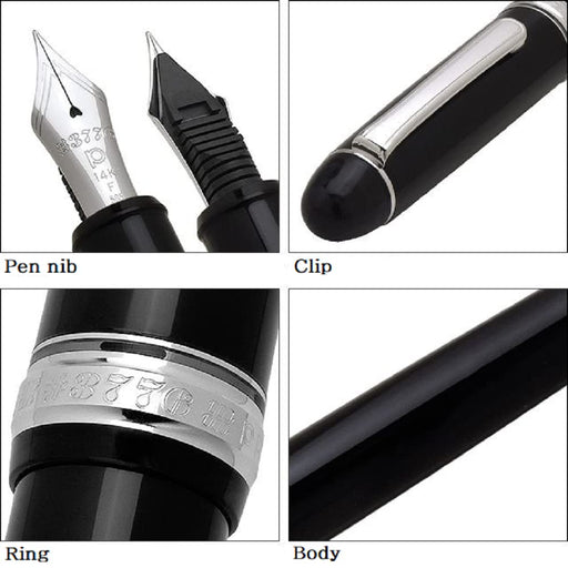 Platinum Pen #3776 Century Extra Fine Black Diamond with Kanji Love Sticker-Kiichin - The #1 Place for Japanese Goods in Your Hand!