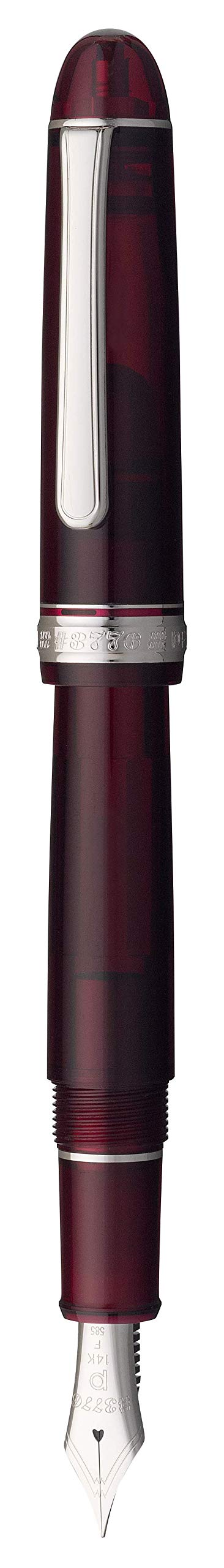 Platinum #3776 Century Burgundy Fountain Pen with Extra Thick Rhodium Pnb-18000Cr #71-5-Kiichin - The #1 Place for Japanese Goods in Your Hand!