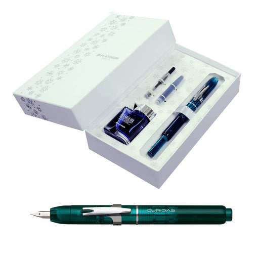 Platinum Fountain Pen Christmas Limited Gift Set - Urban Green EF Point PKN-7000Setrd-43-Ef with Ink and Converter-Kiichin - The #1 Place for Japanese Goods in Your Hand!