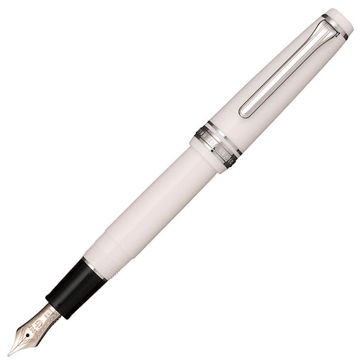 Sailor Professional Gear Slim Silver White Medium Point Fountain Pen 11-1222-410-Kiichin - The #1 Place for Japanese Goods in Your Hand!