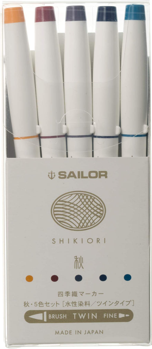Sailor Fountain Pen Four Seasons Autumn 5-Color Water-Based Marker Set 25-5101-003-Kiichin - The #1 Place for Japanese Goods in Your Hand!