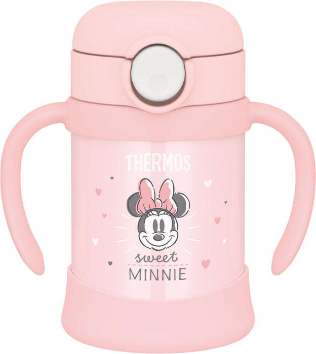 Thermos Vacuum Baby Straw Mug 250Ml Pastel Pink Minnie Mouse Insulated