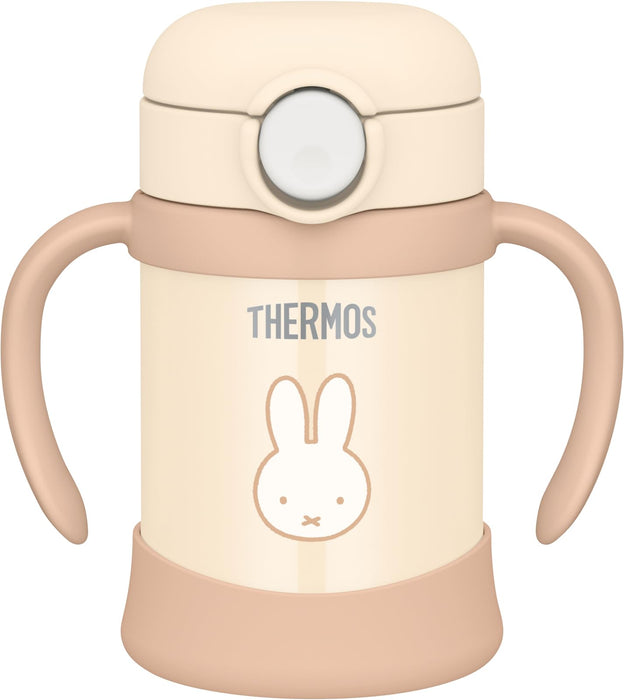 Thermos Miffy Vacuum Baby Straw Mug 250Ml Cream with Spout for Cold Drinks