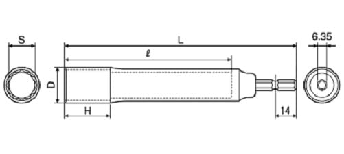 Top Kogyo 21mm 12-Sided Long Socket Bit for Electric Drills Made in Japan-Kiichin - The #1 Place for Japanese Goods in Your Hand!