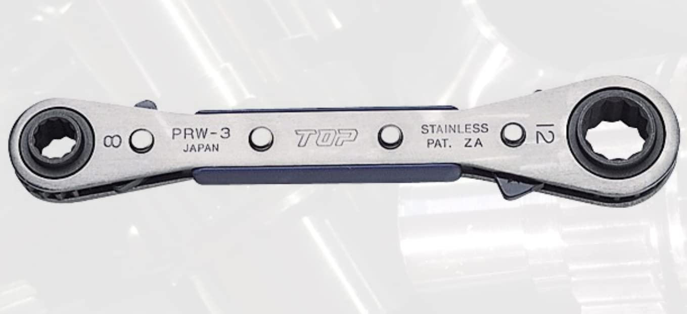 Top Kogyo 4-Size Plate Ratchet Wrench 5.5-8mm 20° Feed Stainless Steel-Kiichin - The #1 Place for Japanese Goods in Your Hand!