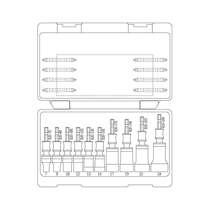 Top Kogyo Universal Socket Set 10pc 7-24mm Swivel 30° with Case Made in Japan-Kiichin - The #1 Place for Japanese Goods in Your Hand!