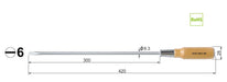 Vessel Long Shaft Wooden Handle Penetrating Driver 6x300 mm 350V Series-Kiichin - The #1 Place for Japanese Goods in Your Hand!