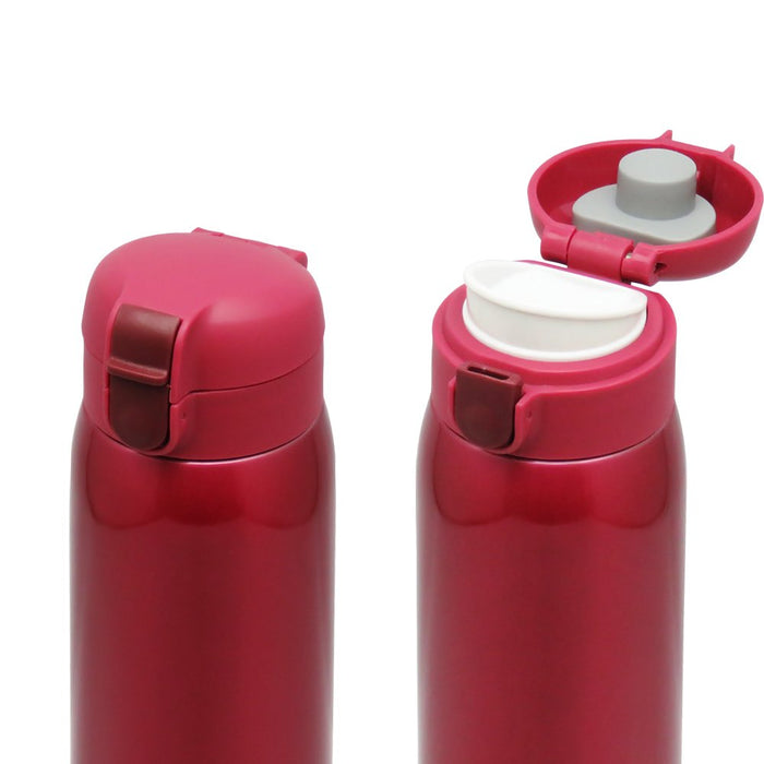 Wahei Freiz Red Vacuum Insulated 600ml Water Bottle with One-Touch Stopper-Kiichin - The #1 Place for Japanese Goods in Your Hand!