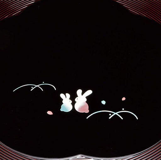 Yamaya Lacquerware Shop 30Cm Round Tray Dream Rabbit Tamari Maki-E Design-Kiichin - The #1 Place for Japanese Goods in Your Hand!