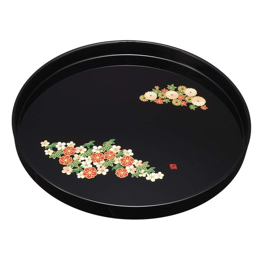 Yamaya Lacquerware Shop 24cm Black Round Tray Nagomise Kishu Shikki-Kiichin - The #1 Place for Japanese Goods in Your Hand!