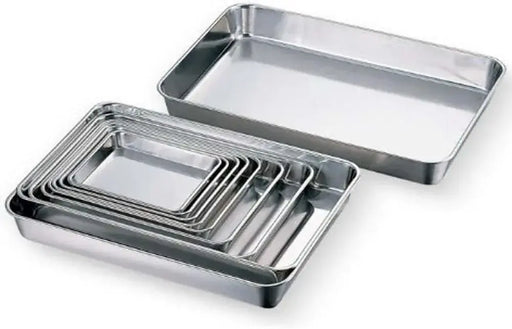 AS ONE AG 18-8 Stainless Steel Shallow Rectangular Baking Pan