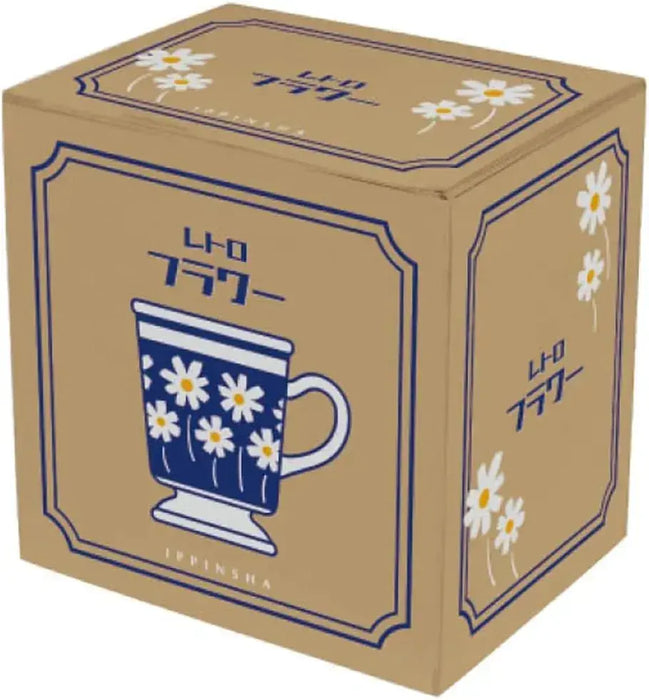 Ippinsha Mug Cup 250ml Blue Ceramic Retro Flower Design