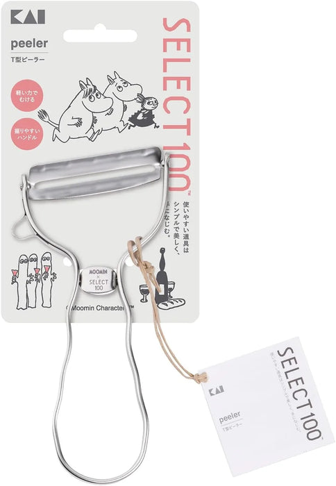 KAI Moomin T-Shaped Stainless Steel Peeler Dishwasher Safe