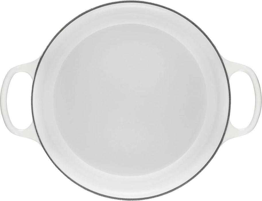 Le Creuset Signature Enameled Cast Iron Wide Round Dutch Oven 6.75 Qt White Le Creuset