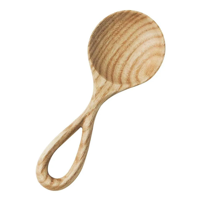 Wood Scoop Twist Spoon 11.6x3.8cm Durable Handmade Kitchen Tool Yamaco - Fox Spoon
 - 4988484090037