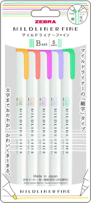 Zebra Fountain Pen WYT9-5C-B Mildliner Fine 5 Color Set B