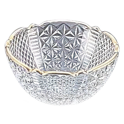 Aoyama Glass Small Bowl with Flax Ornament in Elegant Gold Finish-Kiichin - The #1 Place for Japanese Goods in Your Hand!