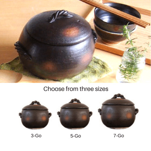 Banko Ware Stoneware Donabe Casserole Rice Cooker 3-Go - The Ultimate Rice Cooking Solution-Kiichin - The #1 Place for Japanese Goods in Your Hand!