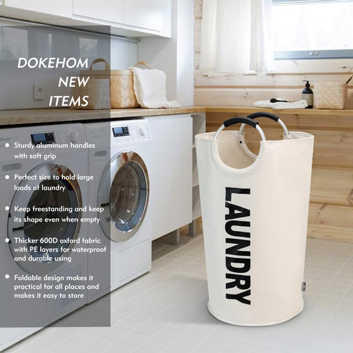 Dokehom 95L Waterproof Laundry Basket Hamper Box with Folding Design and Stylish Interior (Black)-Kiichin - The #1 Place for Japanese Goods in Your Hand!