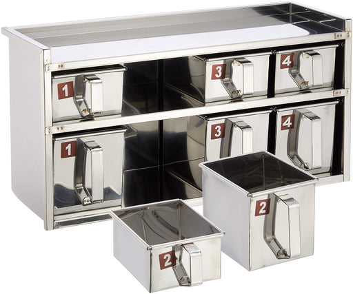 Endo Shoji 2-Tier 8-Piece Stainless Steel Drawer - Yakumi Made in Japan-Kiichin - The #1 Place for Japanese Goods in Your Hand!