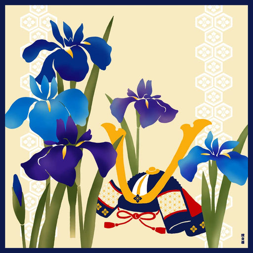 Japanese Cloth Iris & Helmet - 50Cm Furoshiki-Kiichin - The #1 Place for Japanese Goods in Your Hand!