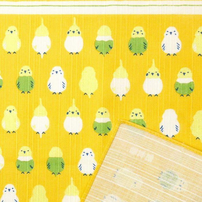 Hama Pattern Parakeet Arrangement Furoshiki - 50Cm Yellow Cloth-Kiichin - The #1 Place for Japanese Goods in Your Hand!