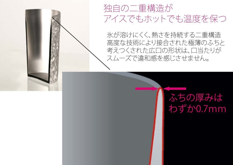 Horie Japan Tsubame Titanium Pink Double Layer Tumbler Set-Kiichin - The #1 Place for Japanese Goods in Your Hand!