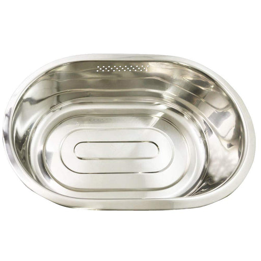 Kai DZ1140 Silver Washing Tub Oval Type w/High Rubber Legs-Kiichin - The #1 Place for Japanese Goods in Your Hand!