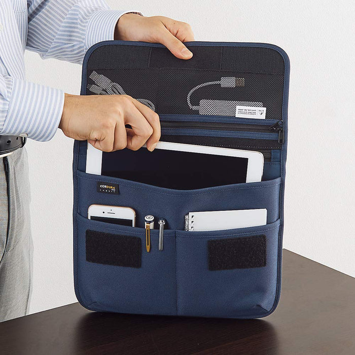 Lihit Lab Cordura Flat Pouch M Black A7767-24 - Premium Quality Organizer-Kiichin - The #1 Place for Japanese Goods in Your Hand!