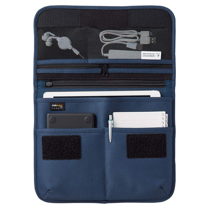Lihit Lab Olive Cordura Flat Pouch M A7767-22-Kiichin - The #1 Place for Japanese Goods in Your Hand!