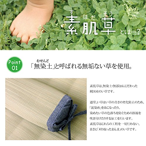 Ikehiko Corporation Bare Skin Grass Square Pillow 30X15Cm - Japanese Rush Grass Pillow-Kiichin - The #1 Place for Japanese Goods in Your Hand!