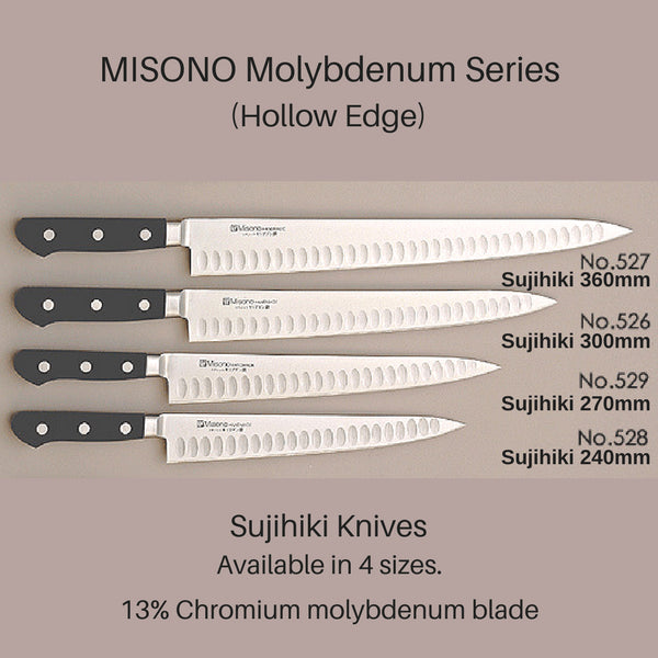 Misono 240mm Sujihiki Knife (Hollow Edge) - No.528-Kiichin - The #1 Place for Japanese Goods in Your Hand!