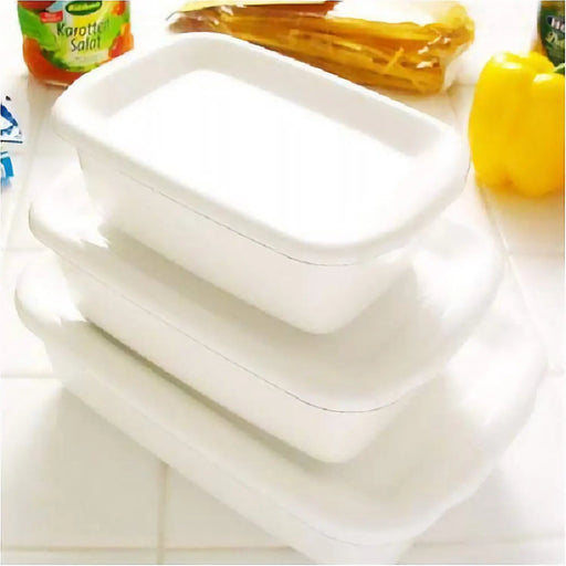 Noda Horo Enamel Rectangle Deep Food Containers with Lid - Medium Size-Kiichin - The #1 Place for Japanese Goods in Your Hand!