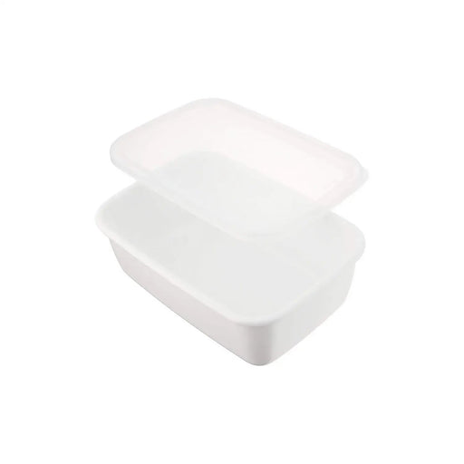 Noda Horo White Enamel Rectangle Deep Food Containers - Large Size with Lid-Kiichin - The #1 Place for Japanese Goods in Your Hand!