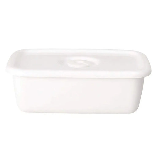 Noda Horo Enamel Rectangle Deep Food Containers - Sealed Lid for Fresh Storage-Kiichin - The #1 Place for Japanese Goods in Your Hand!