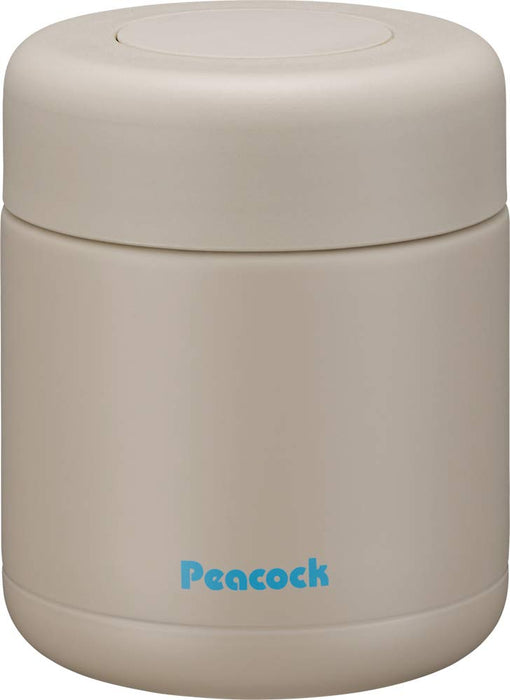 Peacock Thermos Industry 300ml Stainless Steel Food Jar in Sand Beige-Kiichin - The #1 Place for Japanese Goods in Your Hand!