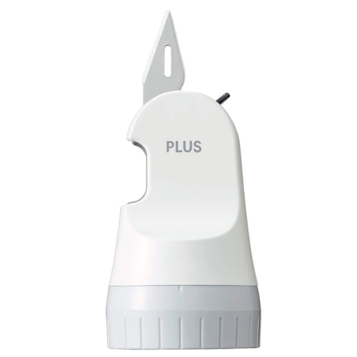 White Personal Info Protection Stamp with Cutter Roller & Box Opener - Plus 40-976 Is-580Cm [Japan]-Kiichin - The #1 Place for Japanese Goods in Your Hand!