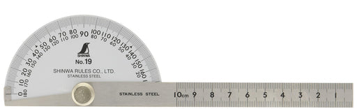 Shinwa Measurement Silver Protractor No.19 62480 - High-Quality Japanese Made Tool-Kiichin - The #1 Place for Japanese Goods in Your Hand!