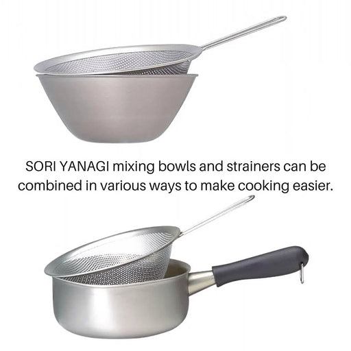 Sori Yanagi 19cm Stainless Steel Perforated Strainer with Handle-Kiichin - The #1 Place for Japanese Goods in Your Hand!