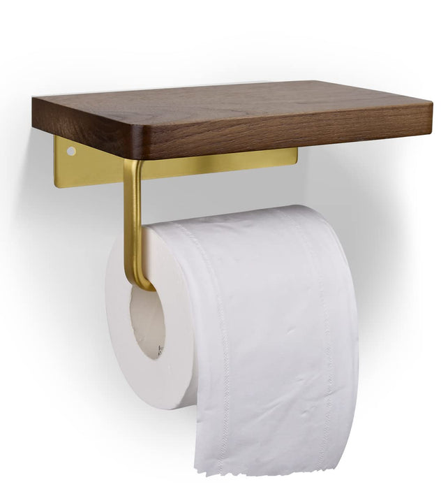Excellence Club Wooden Toilet Paper Holder - American Walnut Wall Shelf-Kiichin - The #1 Place for Japanese Goods in Your Hand!