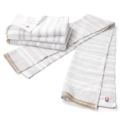 Tangono Imabari Towel Set - Soft Beige X Cork Beige, Quick Dry, Skin Care Gift-Kiichin - The #1 Place for Japanese Goods in Your Hand!