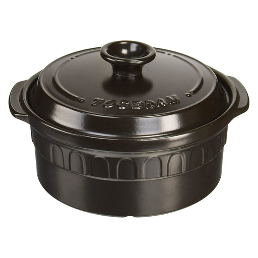 Tohi Ceramics 22Cm Heat-Resistant Casserole Pot - Charcoal Brown Japan-Kiichin - The #1 Place for Japanese Goods in Your Hand!