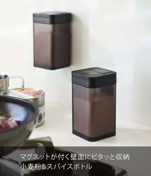 Yamazaki Industrial 4820 Magnetic Tower Spice & Flour Bottle - Black Japan-Kiichin - The #1 Place for Japanese Goods in Your Hand!