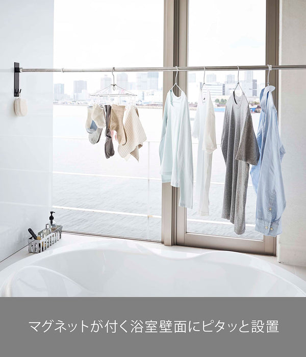 Yamazaki Industrial Magnetic Bathroom Clothesline Holder Set - Tower Black (2 Pack)-Kiichin - The #1 Place for Japanese Goods in Your Hand!