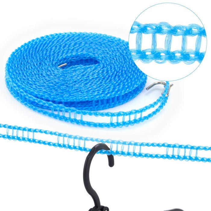 Yoooo Travel Hanger Set - Portable, Foldable, Lightweight - 12 Pcs, 1 Laundry Rope, 24 Pinches - 6 Colors - For Travel & Business Trips, Laundry Drying - Japan-Kiichin - The #1 Place for Japanese Goods in Your Hand!