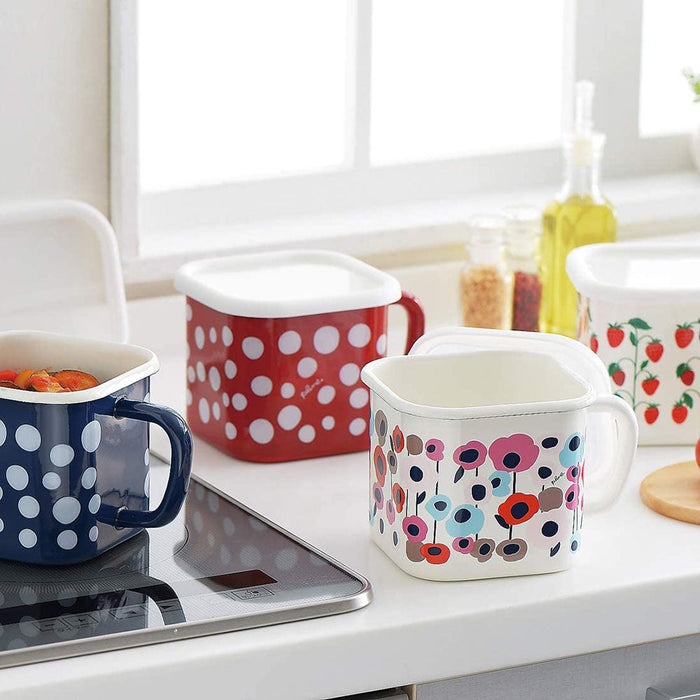 Yutaka Horo Ohana Red Multi Square Pot - Premium Enameled Cookware-Kiichin - The #1 Place for Japanese Goods in Your Hand!